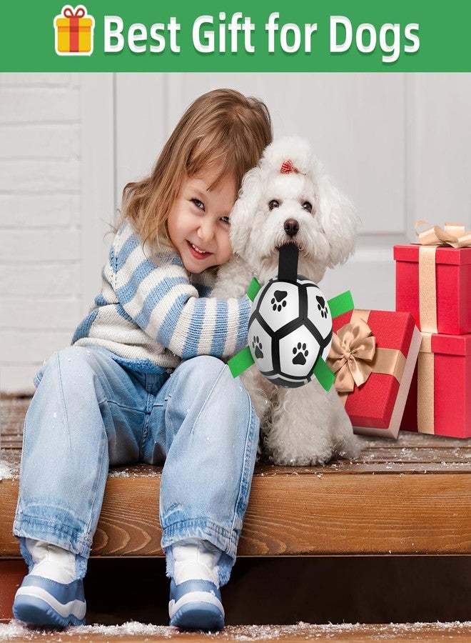 QDAN Dog Toys Soccer Ball with Straps, Interactive Toys for Tug of War, Puppy Birthday Gifts, Dog Water Toy, Durable Balls World Cup for Small Dogs（5 Inch） - Image 2