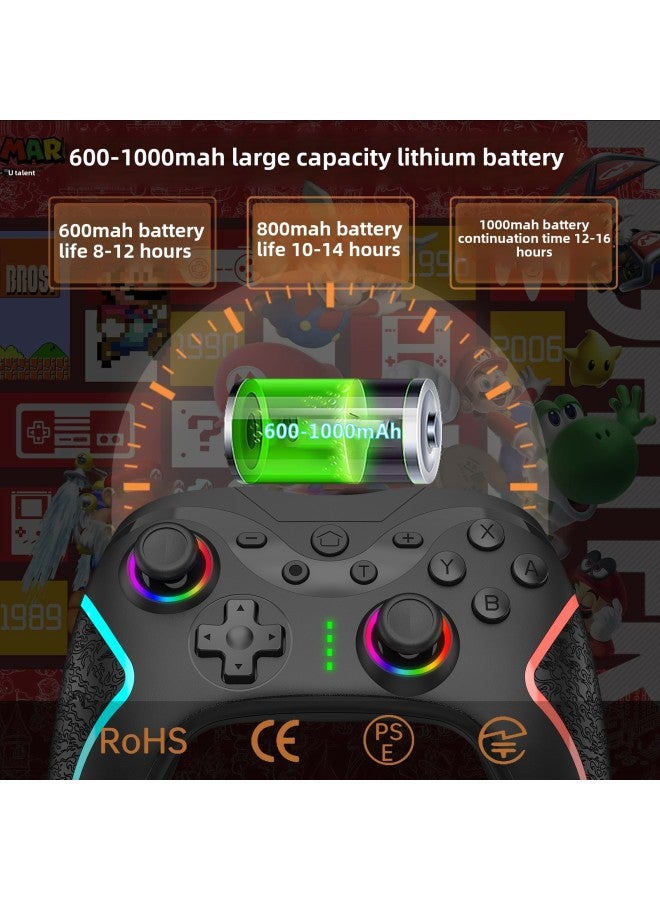 Switch Controller 2023 No Delay With Vibration Game Controller Wireless Bluetooth Three-speed Continuous Adjustment-Product Color:White Powder-056 - Image 3