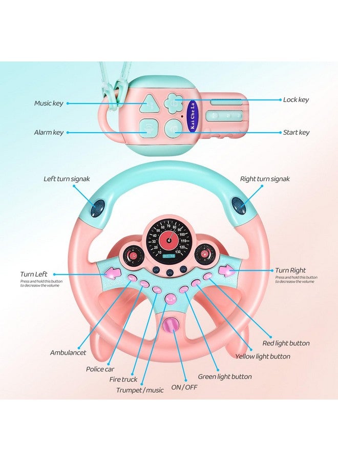 TOYANDONA Kids for Backseat with Car Key, Simulated Driving Toy with Light and Music Toddlers Pretend Play Toy for Baby Children - Image 4