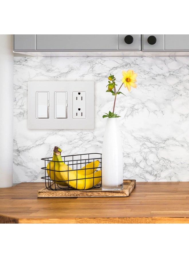 Lutron Claro 3 Gang Decorator/Rocker Wallplate, Gloss, White (24-Pack) | CW-3-WH - Image 4