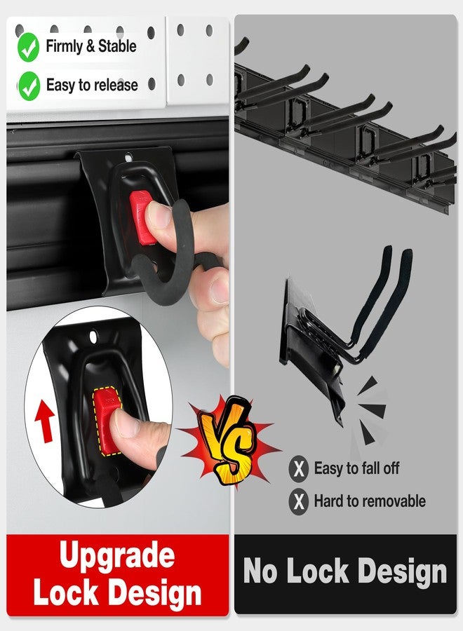 WORKPRO Garage Tool Organizer Wall Mount, Garage Organization Garden Tool Rack Holder System, 64-Inch 4 Rails with 8 Heavy Duty Adjustable Hooks for Hanging and Storage - Image 4
