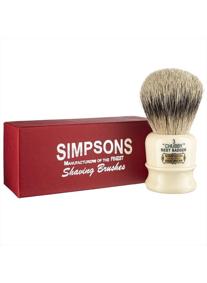 Simpson Shaving Brushes Simpsons Best Badger Shaving Brush (Chubby CH3 Best) - Image 1