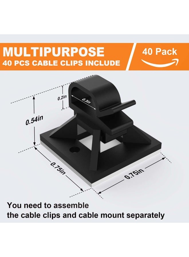 Rythcraft 140 Pack 3/4" Zip Tie Adhesive Mounts Self Adhesive Cable Base Holders with Multi-Purpose Tie Wire Clips with Screw Hole,Anchor Stick on Wire Holder,Black - Image 4