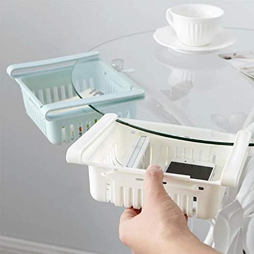Vaoza Expandable Unbreakable Under Shelf Fridge Organiser Rack Space Saver Sliding Drawers (Random Colours) - 4 Pcs - Image 3