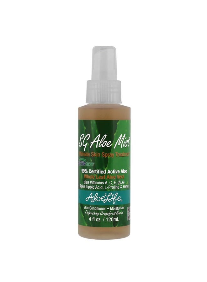 Aloe Life SG Aloe Mist Gel - Topical Skin Conditioner, Whole Leaf Aloe Vera Juice Concentrate, Contains Special Skin Actives, Vitamin A, C, & E, Helps Hydrate & Condition Your Skin-Hair (Single, 4 oz)  - Image 1