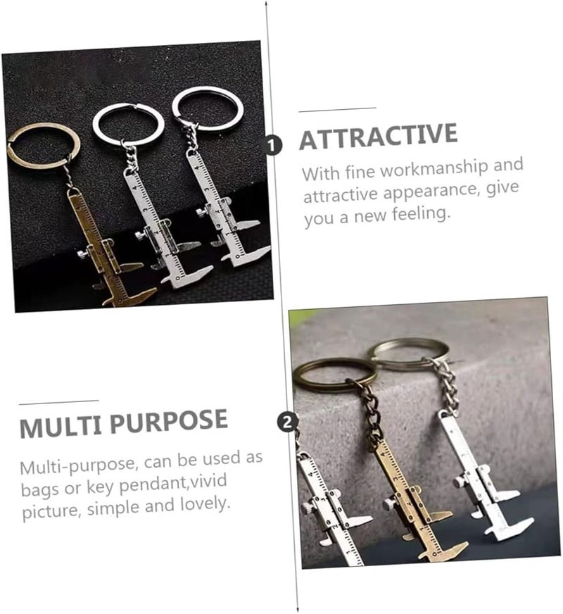 10 Pcs Vernier Caliper Keyring Assorted Color 10.7x3cm Manual Micrometer - Image 4