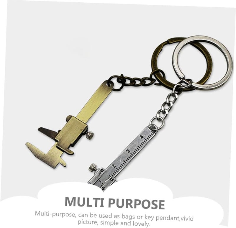 10 Pcs Vernier Caliper Keyring Assorted Color 10.7x3cm Manual Micrometer - Image 3