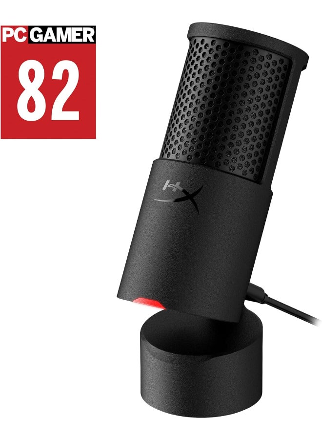 HyperX SoloCast 2 USB Gaming Microphone, Cardioid Pattern, 24-bit/96kHz, Plug-and-Play USB-C, Shock Mount & Pop Filter, Voice Enhance, Easy Setup, PC Compatible, Black | AR0A0AA - Image 1