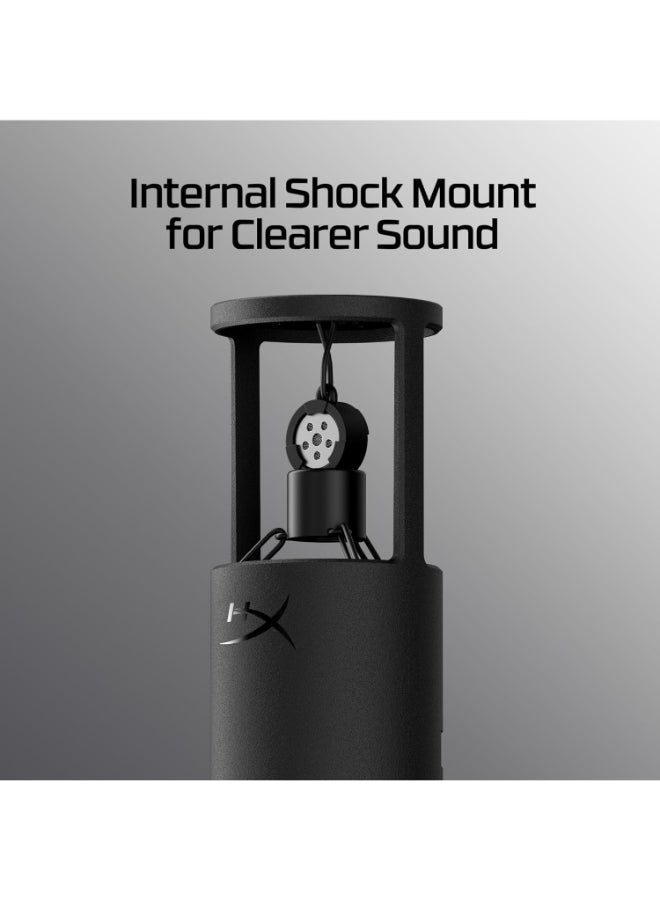 HyperX SoloCast 2 USB Gaming Microphone, Cardioid Pattern, 24-bit/96kHz, Plug-and-Play USB-C, Shock Mount & Pop Filter, Voice Enhance, Easy Setup, PC Compatible, Black | AR0A0AA - Image 3