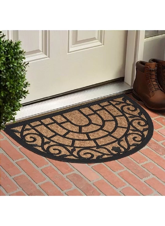 كيلا سجادة باب هاري نصف قمر بتصميم جذاب، مضادة للانزلاق، باللونين الأسود والبني، مقاس 40 × 60 سم، 1401904 - Image 2