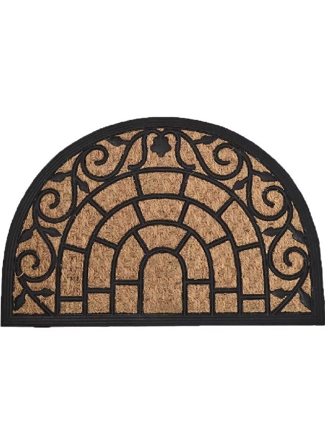 كيلا سجادة باب هاري نصف قمر بتصميم جذاب، مضادة للانزلاق، باللونين الأسود والبني، مقاس 40 × 60 سم، 1401904 - Image 1