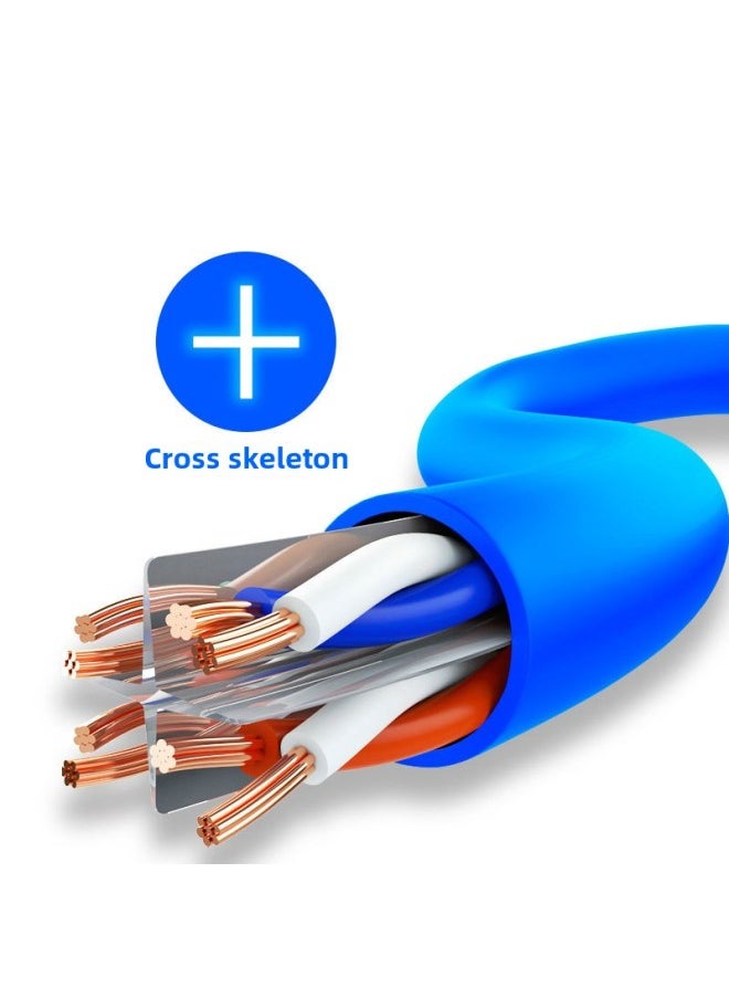 Generic Weak Current Engineering 24AWG Six-class Jumper Cat6 Oxygen-free Copper Gigabit Finished Network Cable Unshielded Network Cable-Color:Blue-Line Length:10 M  - Image 4