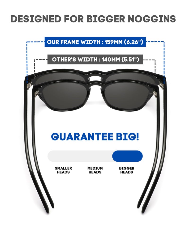 PRIVEL XXL Size Extra Large 159MM Polarized Square Round Sunglasses Big Wide Heads Men UV400 Protection Glasses (PMX015P-1) - Image 2