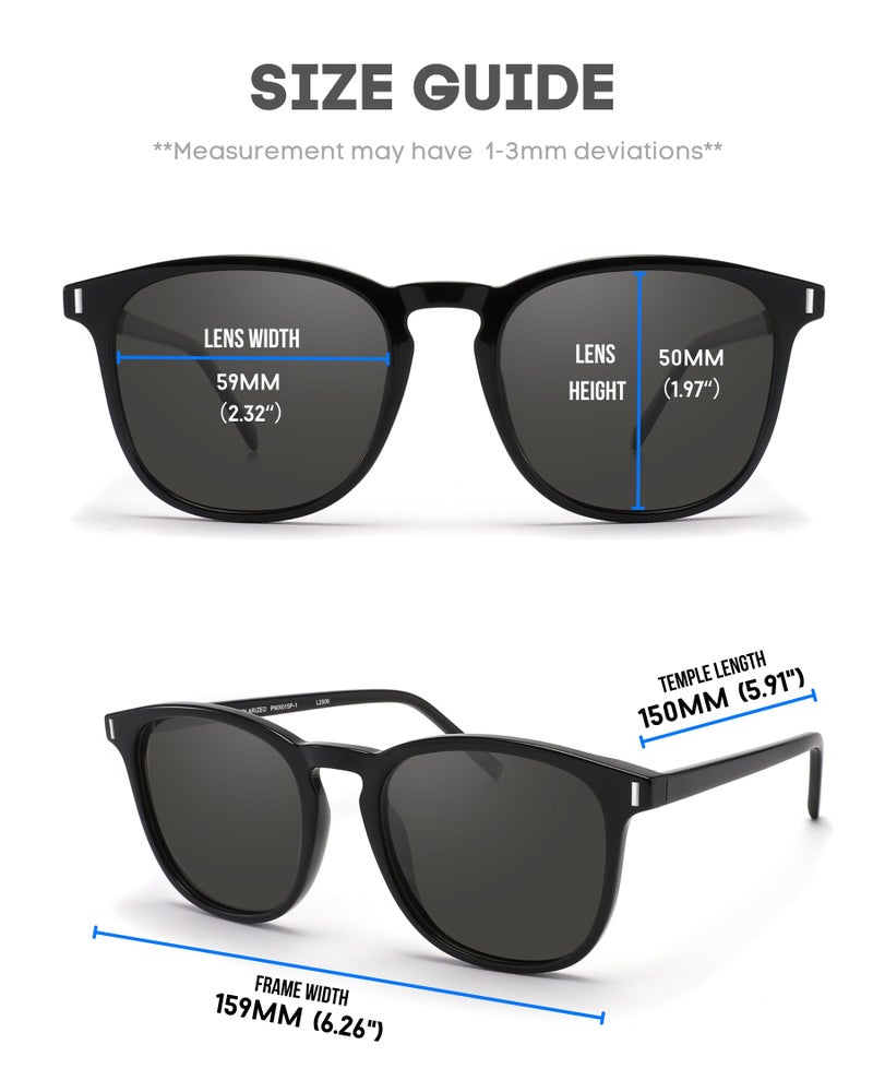 PRIVEL XXL Size Extra Large 159MM Polarized Square Round Sunglasses Big Wide Heads Men UV400 Protection Glasses (PMX015P-1) - Image 5