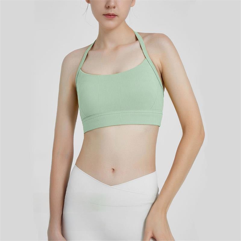 Yoga Sports Bra Top High Stretch Support White - Image 4