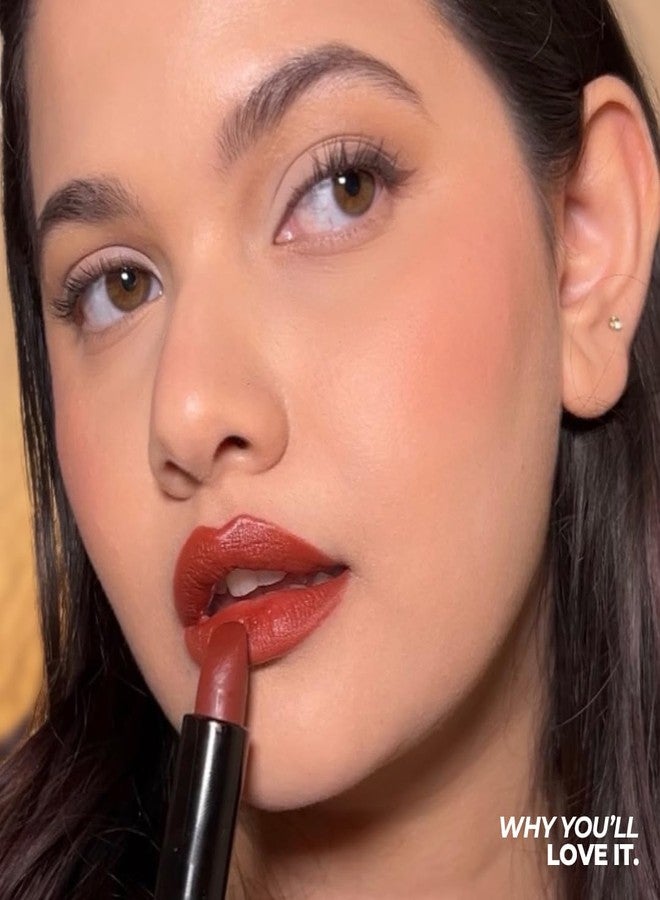 Ruby's Organics Semi-Matte Lipstick for Women All Indian Tones- Highly Pigmented, Moisturizing, Non Drying, Lightweight and Long Lasting- Lip Makeup, Synthetic Chemical Free - Brown Mahogany, 3.7g - Image 4