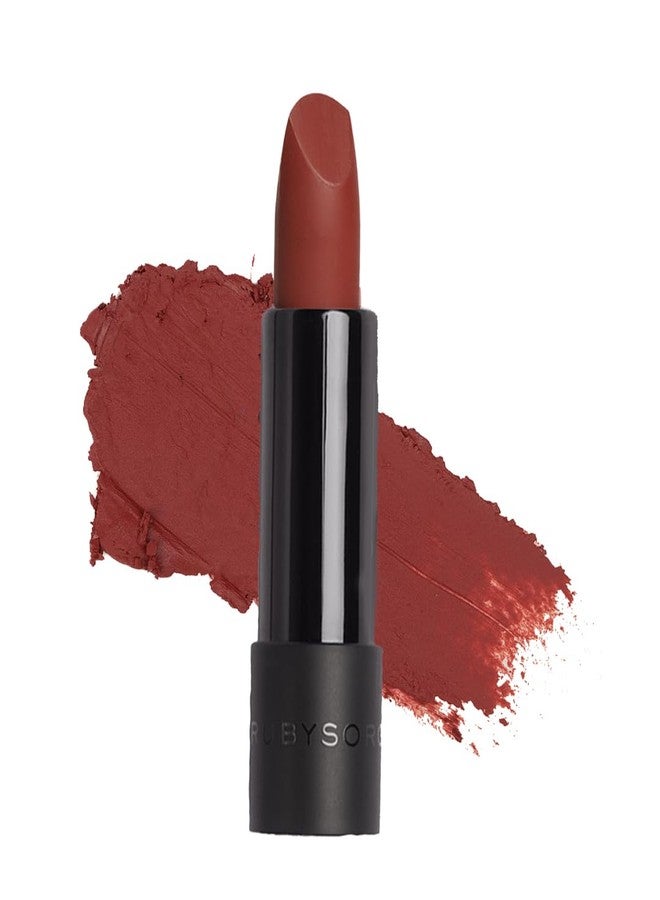 Ruby's Organics Semi-Matte Lipstick for Women All Indian Tones- Highly Pigmented, Moisturizing, Non Drying, Lightweight and Long Lasting- Lip Makeup, Synthetic Chemical Free - Brown Mahogany, 3.7g - Image 1