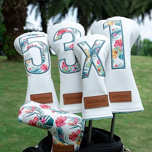 BAIRBRE Golf Club Covers Driver Cover Fairway Wood Headcover Hybrid Cover Leather Mallet Putter Covers Blade Headcovers Golf Head Covers for Most Brand (for 4pcs) - Image 2