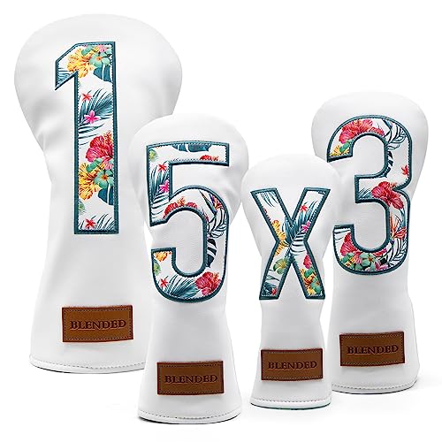 BAIRBRE Golf Club Covers Driver Cover Fairway Wood Headcover Hybrid Cover Leather Mallet Putter Covers Blade Headcovers Golf Head Covers for Most Brand (for 4pcs) - Image 1
