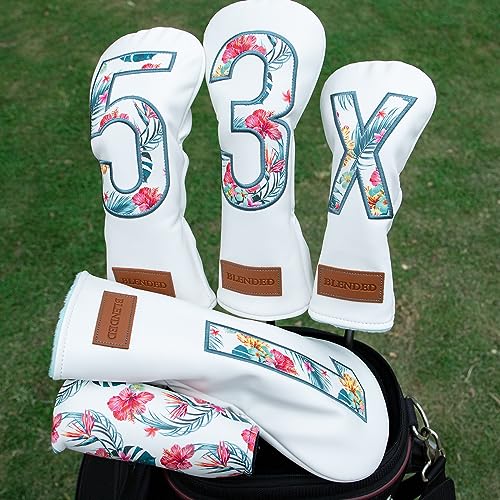 BAIRBRE Golf Club Covers Driver Cover Fairway Wood Headcover Hybrid Cover Leather Mallet Putter Covers Blade Headcovers Golf Head Covers for Most Brand (for 4pcs) - Image 4