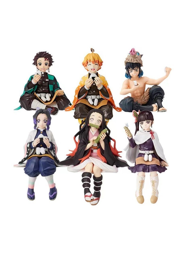 general تماثيل قاتل الشياطين، تماثيل سلسلة نودلز كرات الأرز المضغوطة لتانجيرو، إينوسوكي، زينيتسو، كاناو، نيزوكو، وكوتشو شينوبو مناسبة كهدية للمشجعين والأصدقاء (7سم-13سم) - Image 1