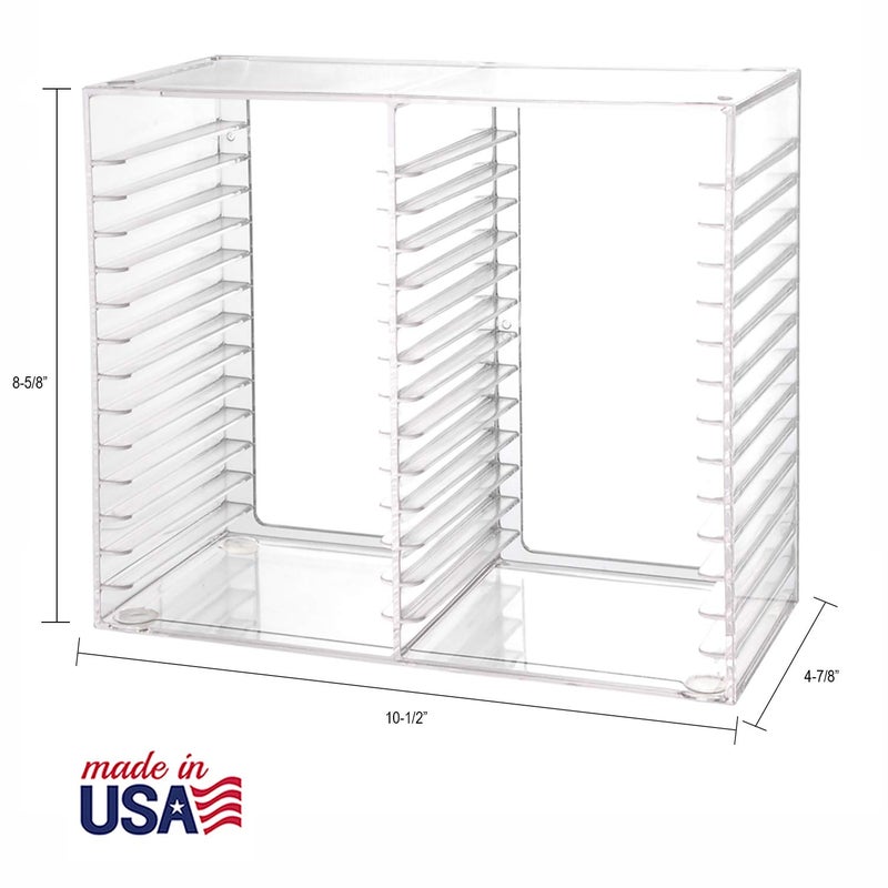 STORi Stackable Clear Plastic CD Organizer with Rubber Feet | Rectangular Jewel Cases Holder Perfect for Theatre Room | Holds up to 30 CD Cases | Made in USA - Image 5