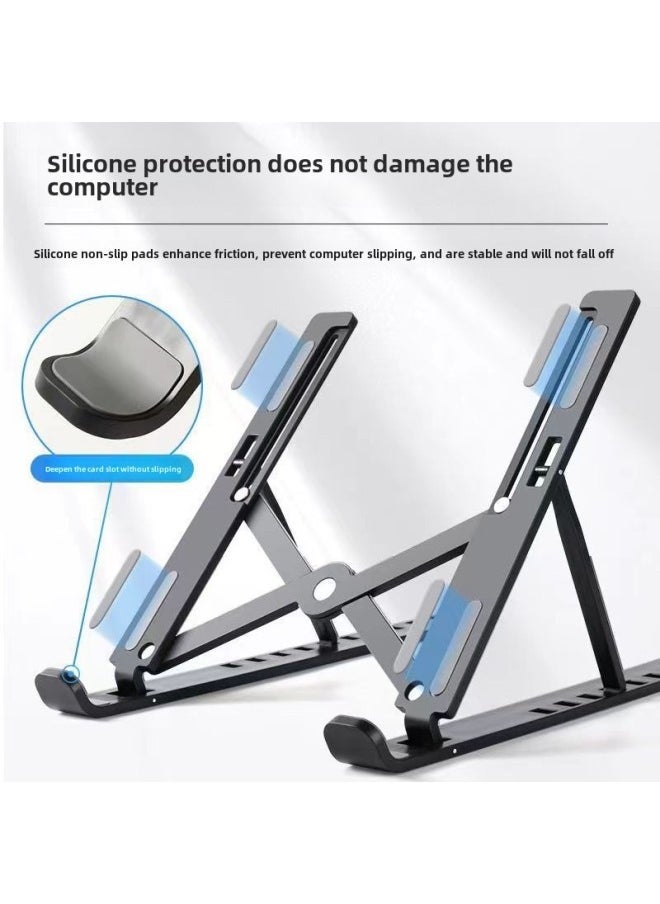 Plastic Aluminum Alloy Laptop Bracket Holder Metal Base Support Elevated Heat Dissipating Rack Lifting Portable-Color:Running Volume Plastic White - Image 2