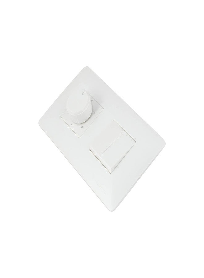 Wipro Northwest (Venia) Switch Combo of 4M Plate + 1M 6A Switch x2 + 5 Step Fan Regulator, White (Kit 9),2_Way - Image 5