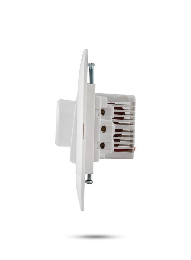 Wipro Northwest (Venia) Switch Combo of 4M Plate + 1M 6A Switch x2 + 5 Step Fan Regulator, White (Kit 9),2_Way - Image 3