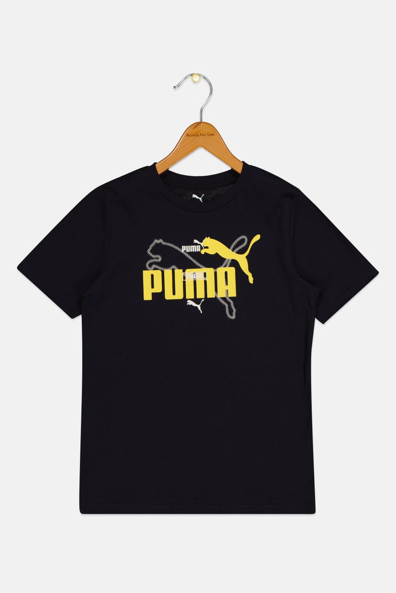 PUMA تي شيرت أولاد قصير الأكمام خارجي، كحلي داكن - Image 1