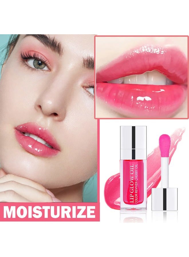 CAHIUYOA Lip Oil Hydrating Tinted Lip Oil Lip Gloss,Lip Glow Oil Lip Tint,Non-sticky Big Brush Head,Nourishing Repairing Plumping Lip Oil Lip Gloss - Rosewood - Image 2