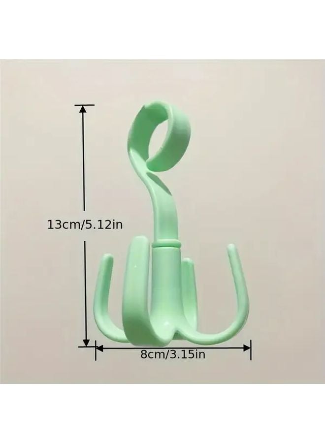 6pcs 360 Degree Rotating Hooks Four Claw Multifunctional Wardrobe Bag Tie Belt Storage - Image 4