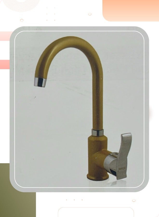 خلاط يد واحده  تركى للمطبخ  لون ذهبى clr-22 - Image 1