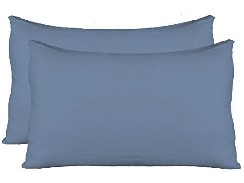AUCOCU Extra Soft Jersey Knit Pillow Cases, Standard Size with Hidden Zipper, Soft Than Cotton, Pack of 2, Denim Blue - Image 4