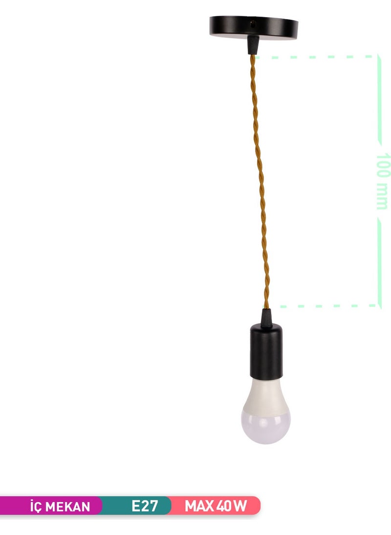 Marketekno Ack Decorative LED Pendant Light Brown E27 Socket Bulb  - Image 3