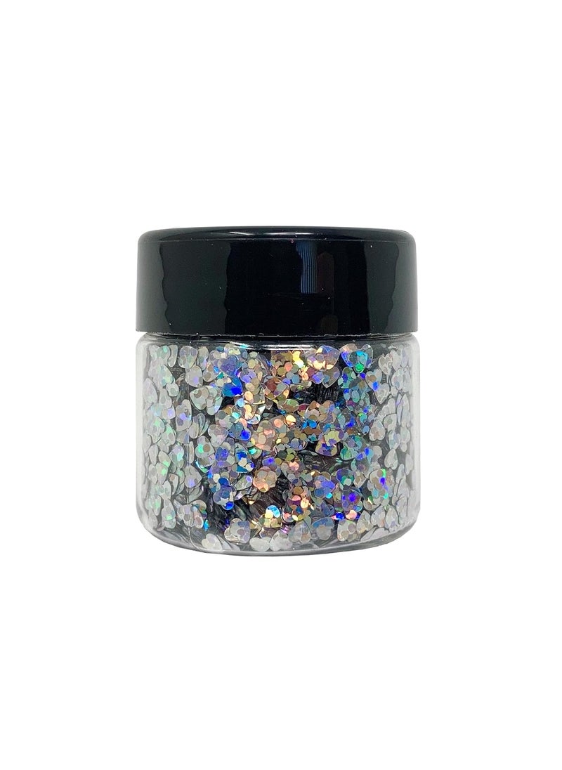 DIY Kit Creations Biodegradable Crystal Hearts Cosmetic Grade Glitter 0.75 oz jar - Vegan & Cruelty Free 