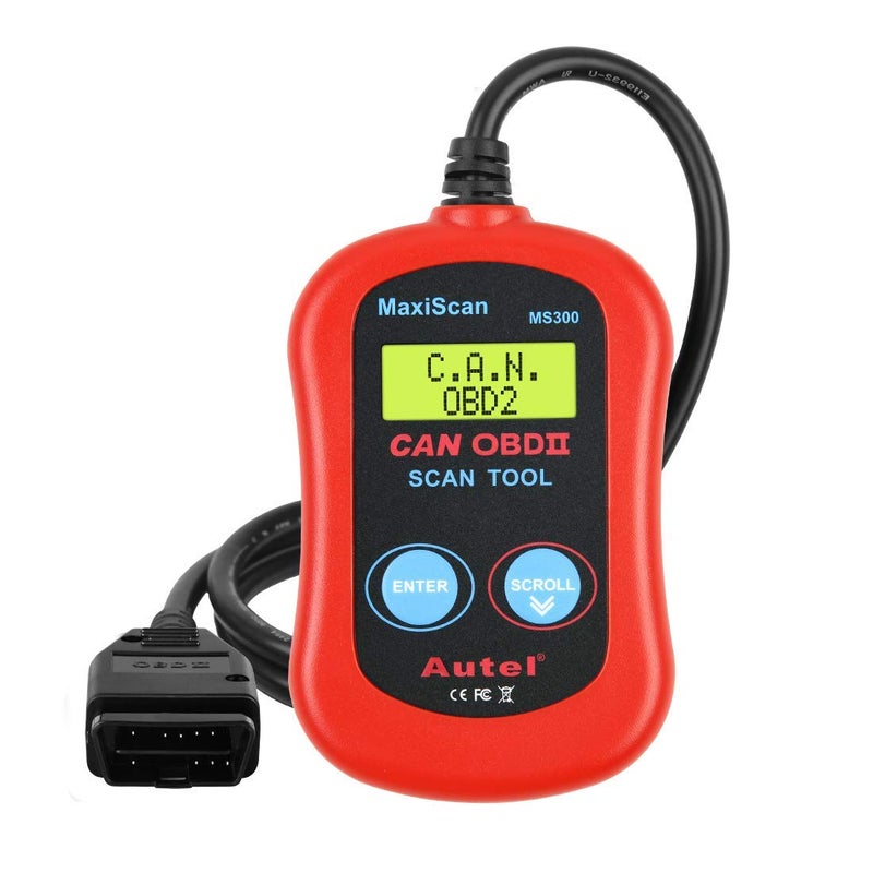 Autel MaxiScan MS300 Car OBD2 Scanner Code Reader Engine Fault Code Reader Scanner CAN Diagnostic Scan Tool for All OBD II Protocol Cars Since 1996 Red