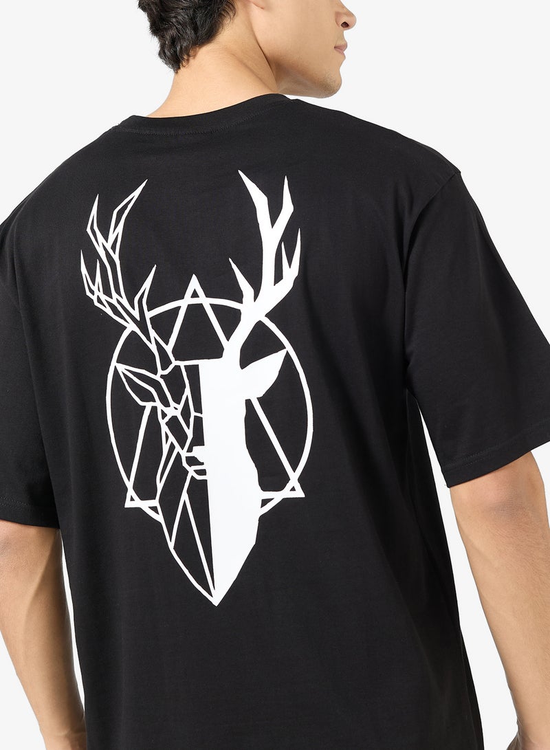 سفنتي فايف تيشيرت بطبعة جرافيك كبير الحجم - Image 3