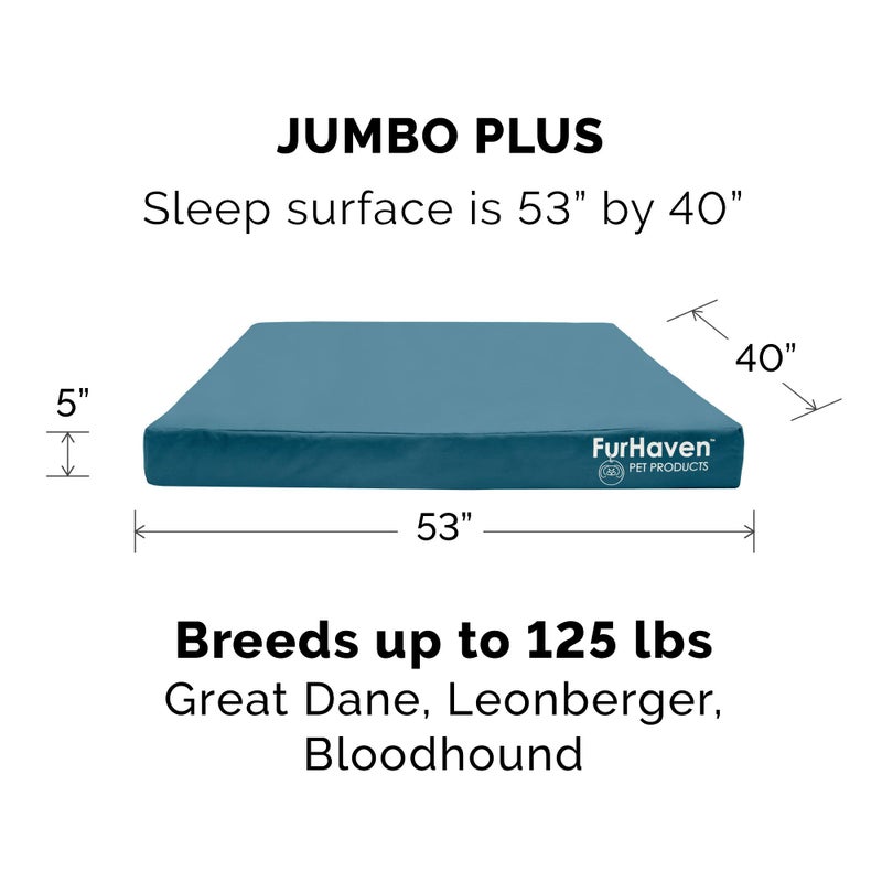 Furhaven Replacement Dog Bed Cover Water-Resistant Indoor/Outdoor Logo Print Oxford Polycanvas Mattress, Washable - Deep Lagoon, Jumbo Plus (XX-Large) - Image 3