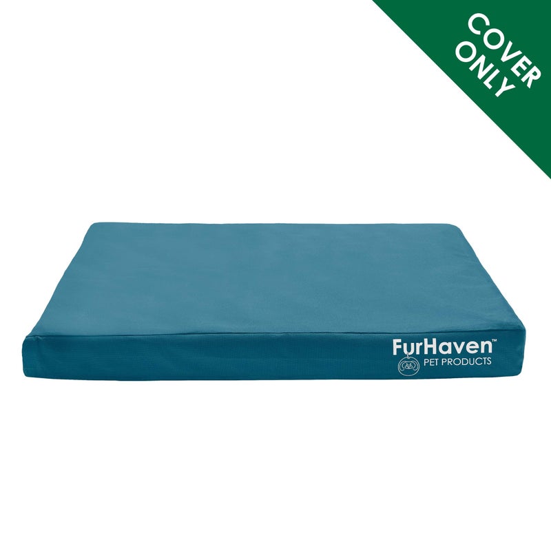Furhaven Replacement Dog Bed Cover Water-Resistant Indoor/Outdoor Logo Print Oxford Polycanvas Mattress, Washable - Deep Lagoon, Jumbo Plus (XX-Large) - Image 2