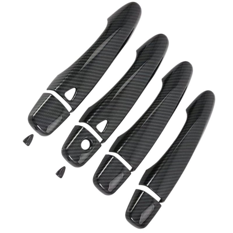 KACEPAR Car Exterior Door Handle Cover 20172019 Compatible with Nissan Navara NP300 Carbon Fiber Black - Image 2