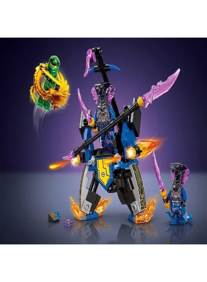 Ninja Enjoy a fun and creative building experience with this 87-piece construction set, featuring a warrior figure and a uniquely designed combat vehicle. The set helps children develop thinking skills, concentration, and hand-eye coordination while building and playing.  Features:  87 easy-to-assemble pieces.  Includes a warrior figure and a combat vehicle.  Helps develop fine motor skills and creativity.  Made from durable plastic materials.  Suitable for children aged 6 and up.  A great gift for fans of building sets and adventure toys.  Specifications:  Product Type: Building block set.  Number of Pieces: 88 pieces.  Age Group: 6+ years. - Image 1