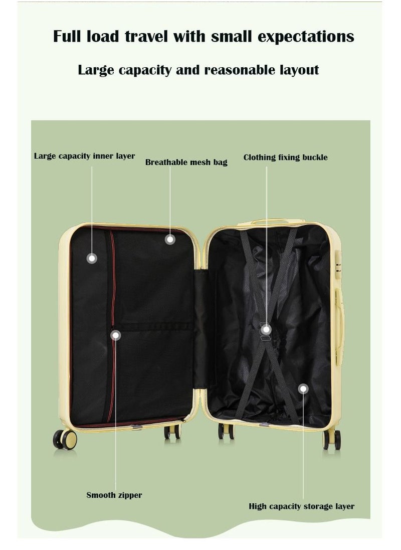 Arabest - Lce-Cream Luggage, Trolley Bags High-Color Boarding Box Mute Universal Wheel Sturdy Travel Password Box（Black） - Image 1