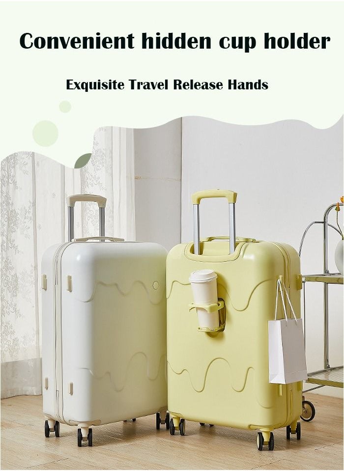 Arabest - Lce-Cream Luggage, Trolley Bags High-Color Boarding Box Mute Universal Wheel Sturdy Travel Password Box（Black） - Image 1
