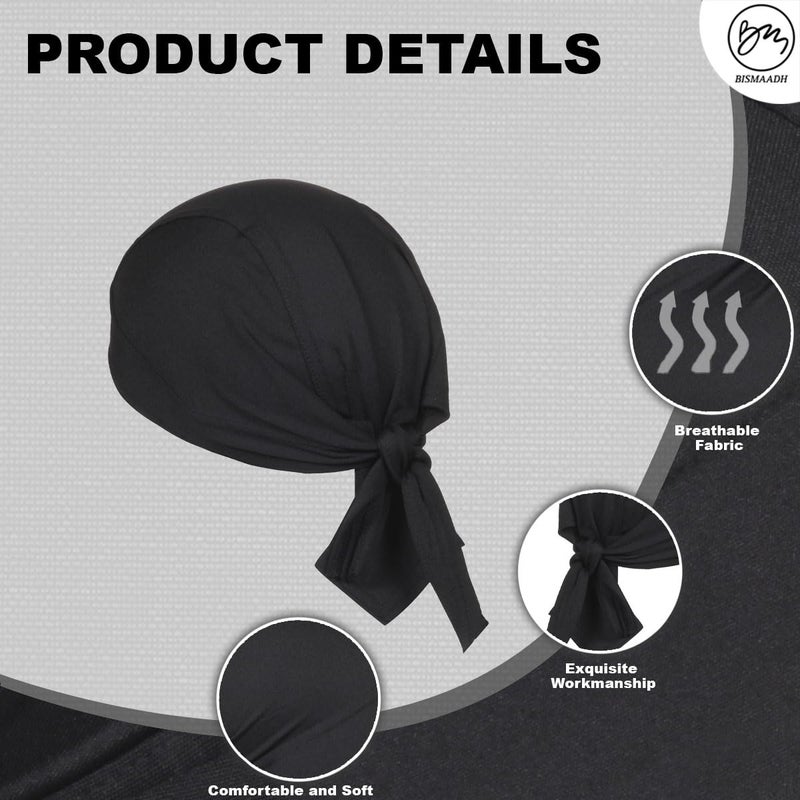 BISMAADH Stretch Lycra 4way Patka/Skull Cap Bandana - Cycling, Riding, Fashionable Helmet Liner Head Cap for Men & Women - Image 3