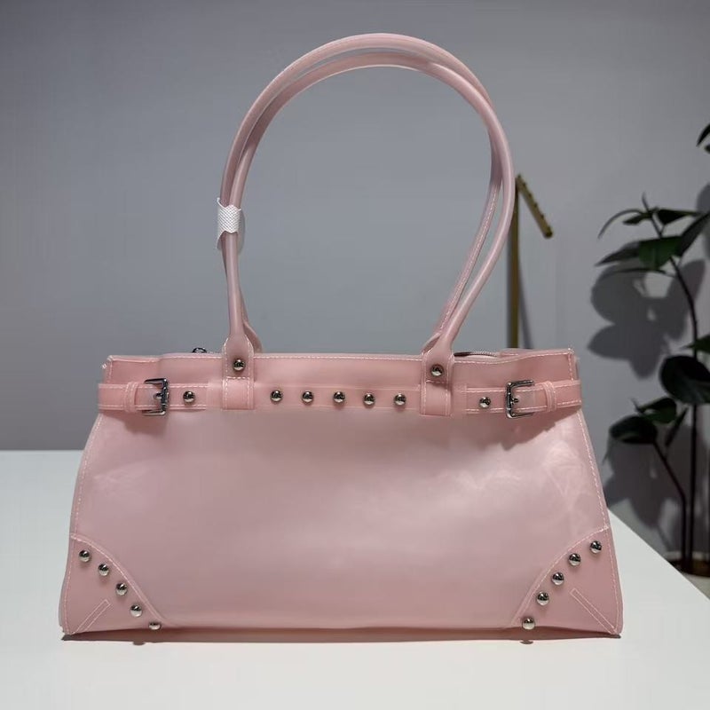 Women's Clear TPU Studded Tote Bag - Image 3
