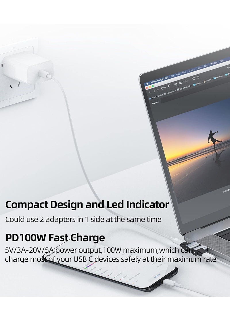 Zikra Magnetic Type-C Adapter for MacBook, Support PD 100W Fast Charging Protocol, 90 Degree Elbow Adapter, USB 3.1 4K 60hz HD Video Output, 10Gbps Extreme Speed File Transfer - Image 4