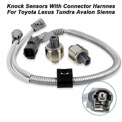MASO 2 PCS 89615-12090 Knock Sensor with Wiring Harness Kit Compatible with Toyota Highlander Camry Avalon Sienna 2001 2002 2003 2004, For Lexus ES300 RX300 2000 2001 2002 2003 Knock Sensor - Image 2