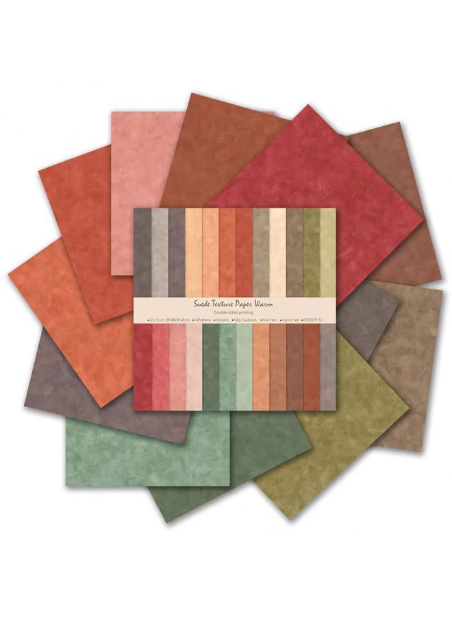 WLXTREE Double-Sided Scrapbook Paper Pad 12X12,Textured Decorative Craft Paper for Scrapbooking Planner Bullet Junk Journal Supplies Mixed Media Collage Card Making,24 Designs 24 Sheets - Image 2