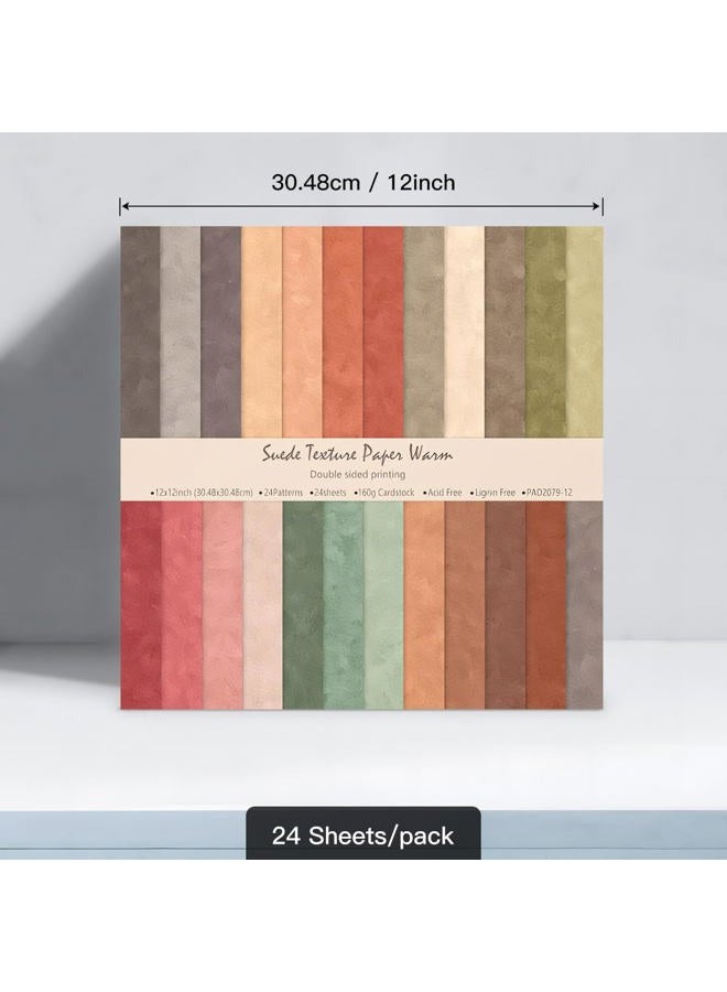 WLXTREE Double-Sided Scrapbook Paper Pad 12X12,Textured Decorative Craft Paper for Scrapbooking Planner Bullet Junk Journal Supplies Mixed Media Collage Card Making,24 Designs 24 Sheets - Image 4